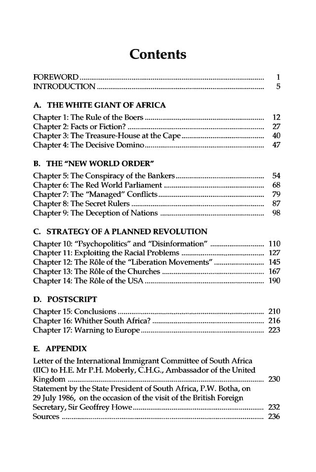 The Plot Against South Africa by Klaus D. Vaque