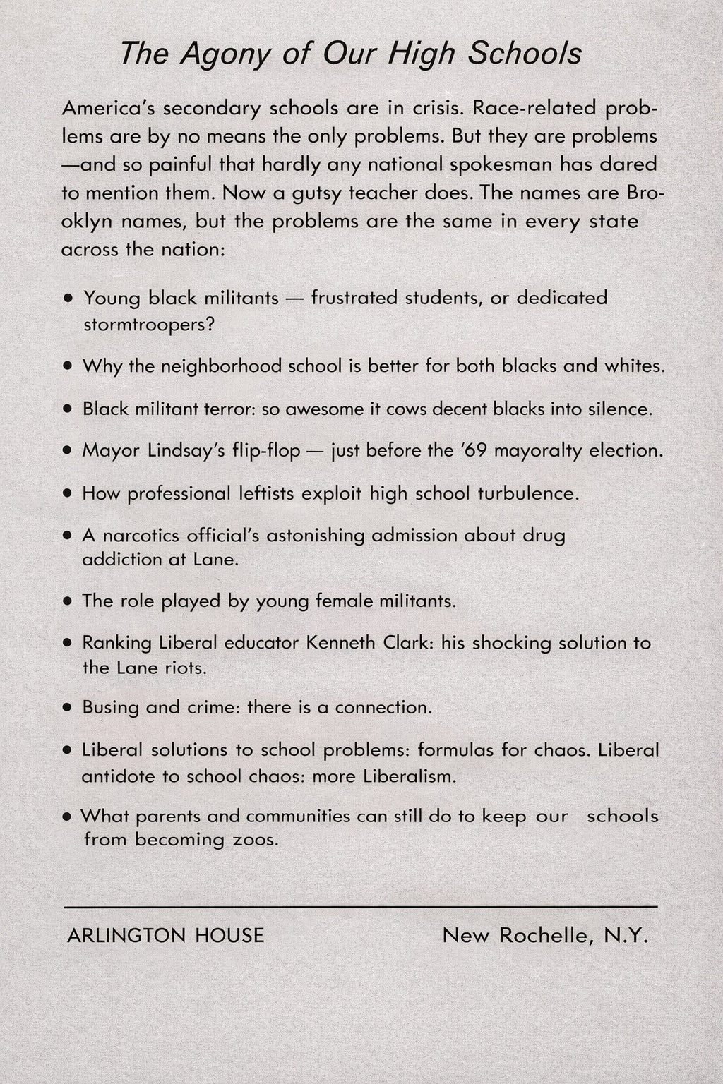 Race War in High School by Harold Saltzman