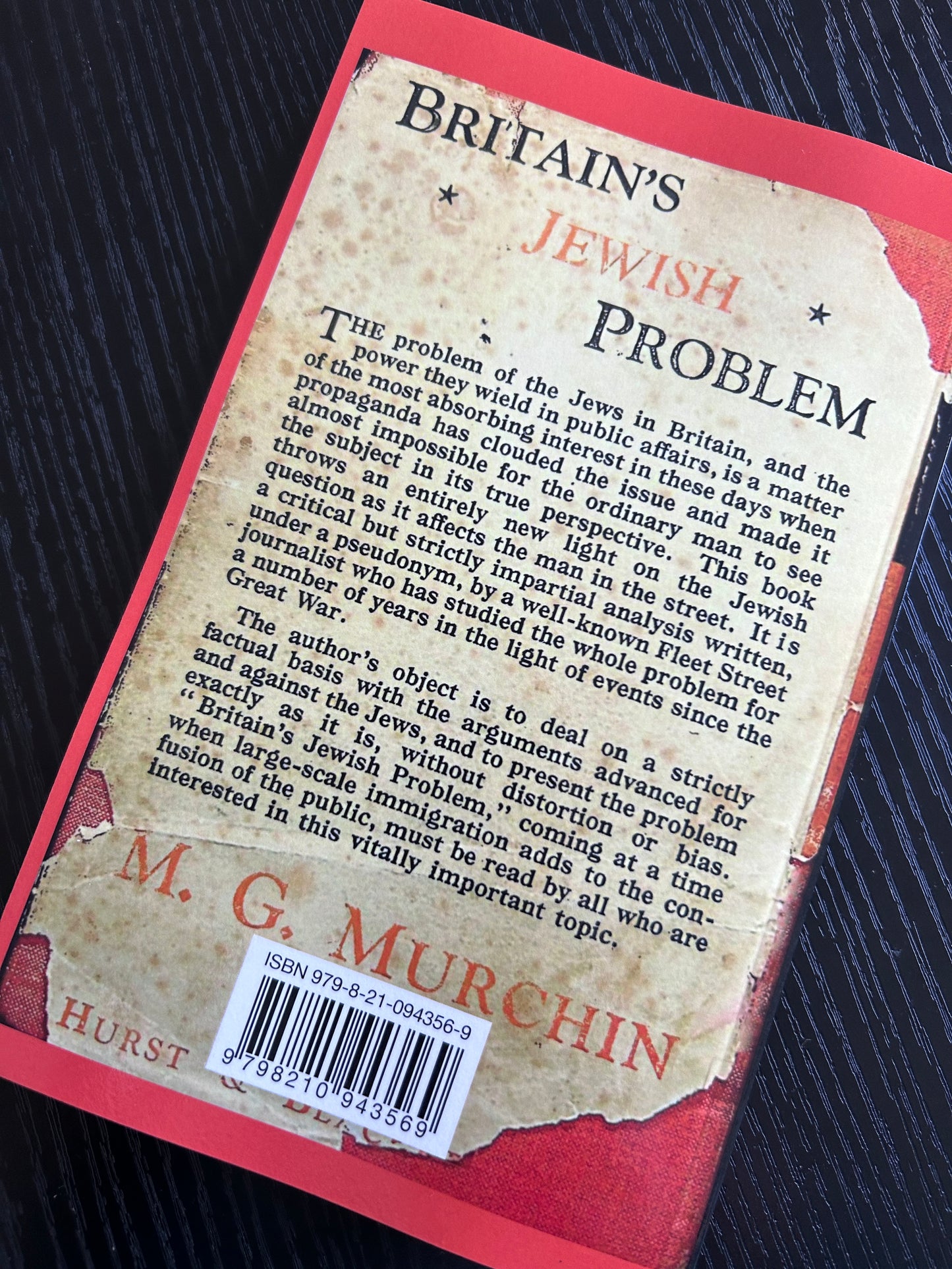 Britain's Jewish Problem by M. G. Murchin
