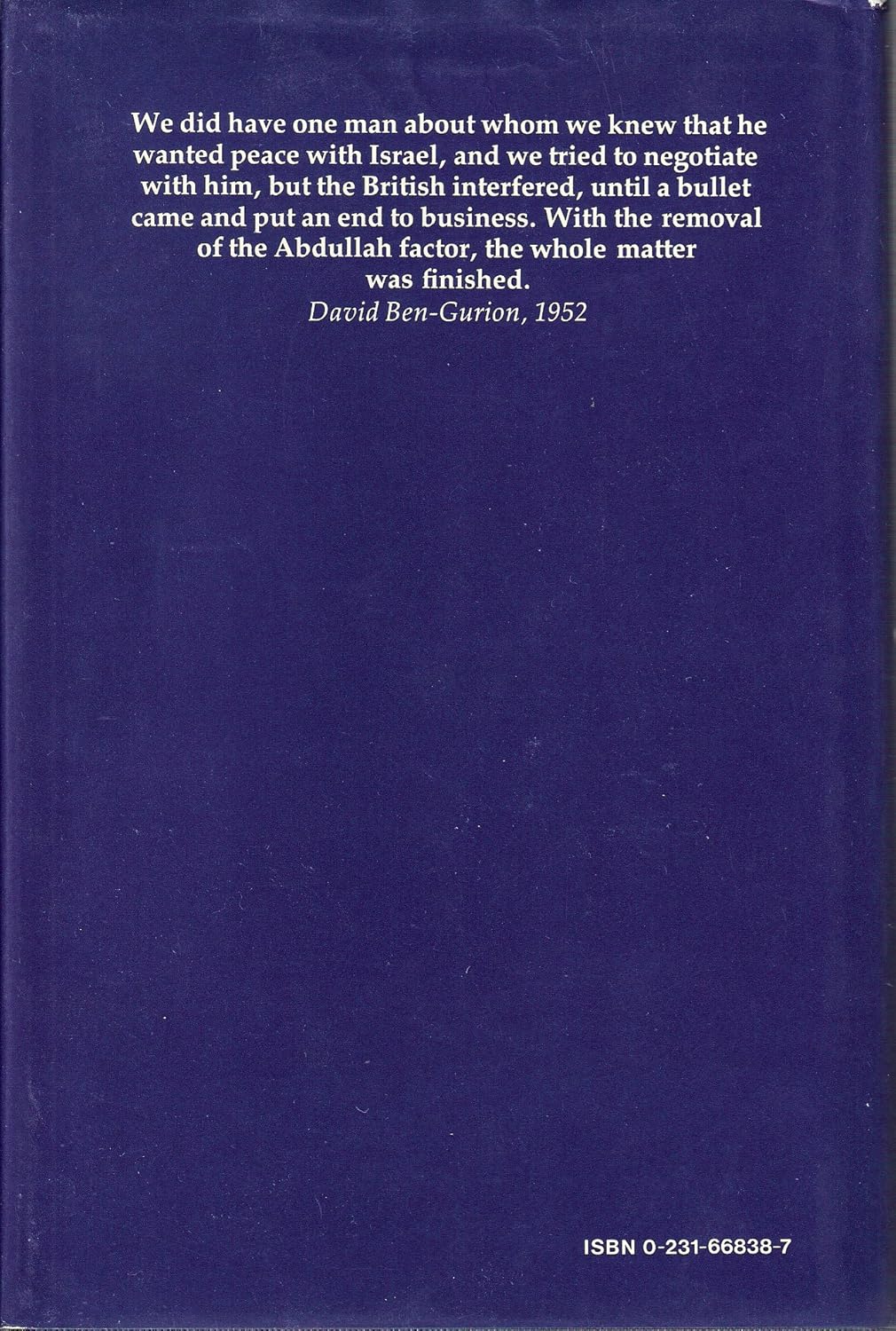 Collusion Across The Jordan by Avi Shlaim