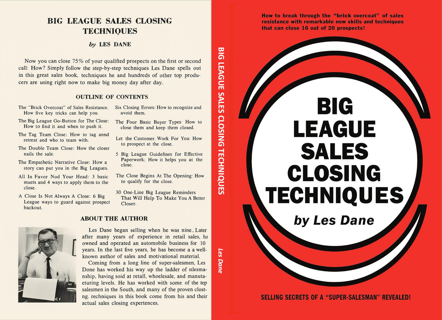 Big League Sales Closing Techniques by Les Dane