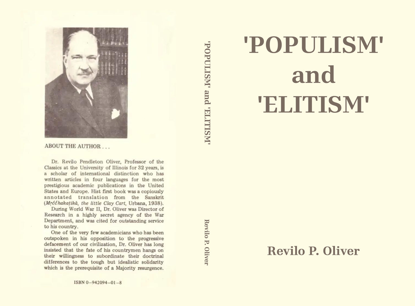 Populism and Elitism by Revilo Oliver
