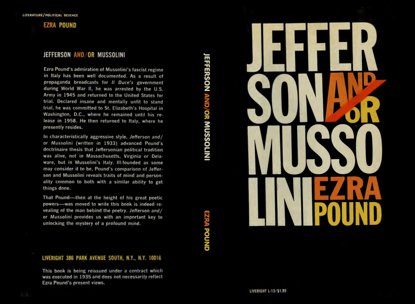 Jefferson and/or Mussolini by Ezra Pound