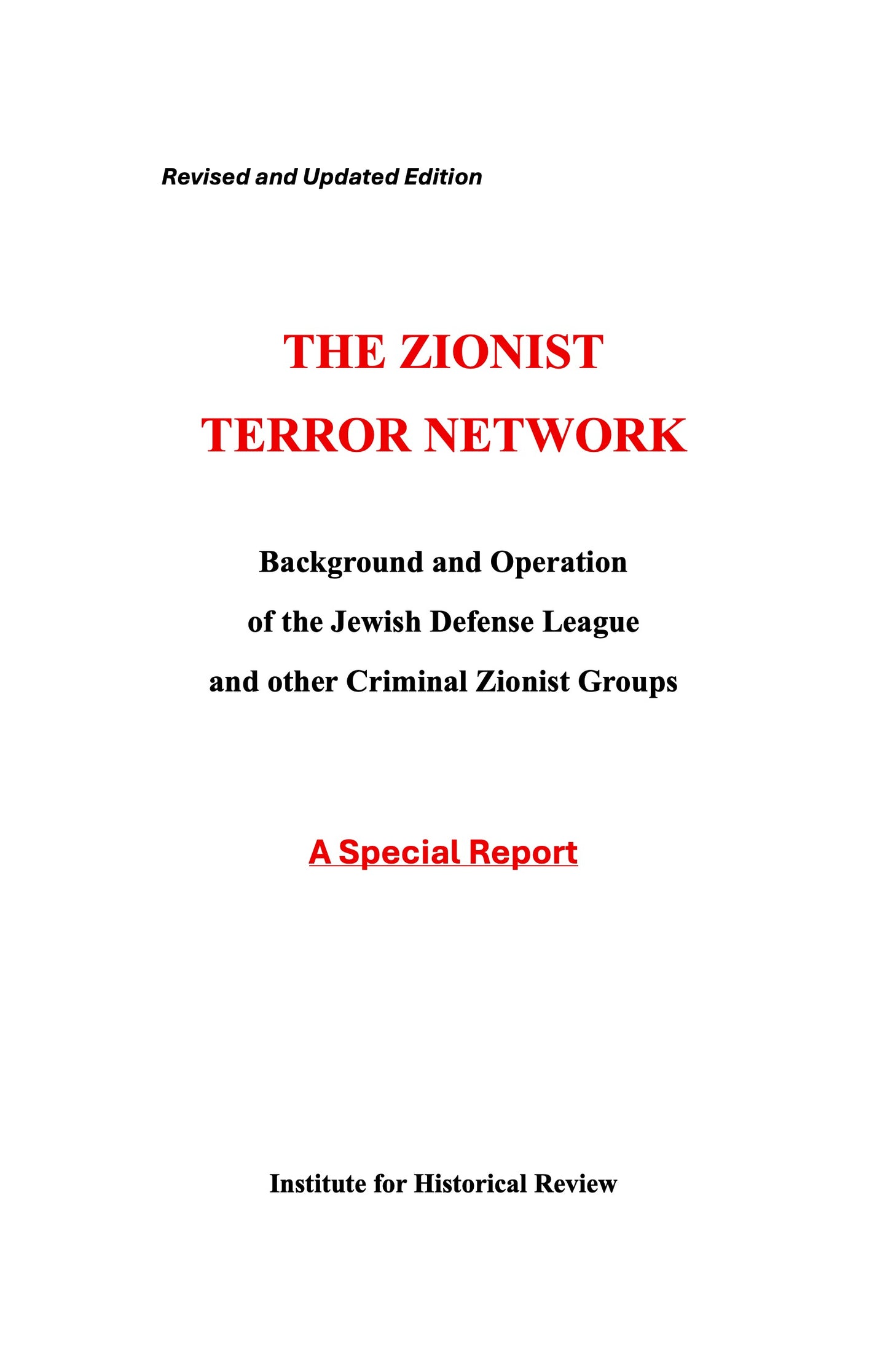 The Zionist Terror Network by Mark Weber