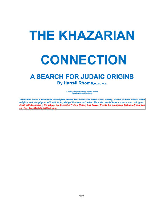 The Khazarian Connection by Harrell Rhome