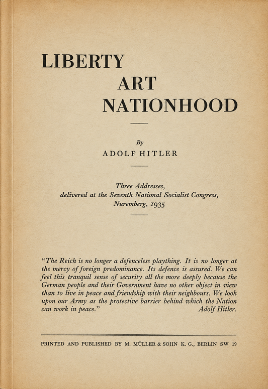 Liberty, Art, Nationhood by Adolf Hitler