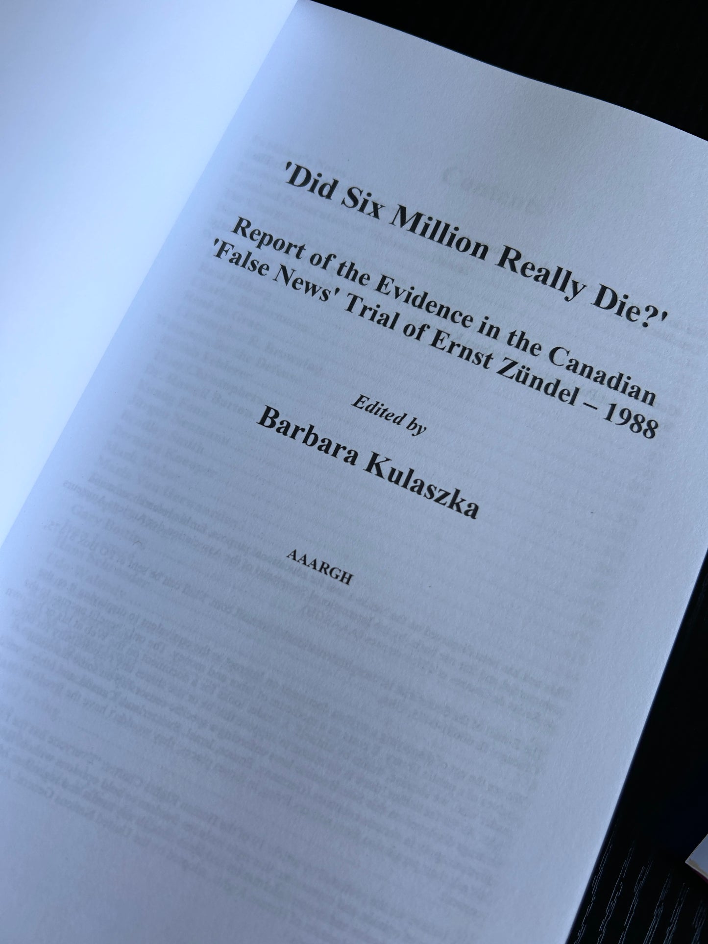 Did Six Million Really Die? by Barbara Kulaszka