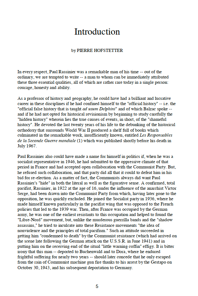 Debunking the Genocide Myth by Paul Rassinier