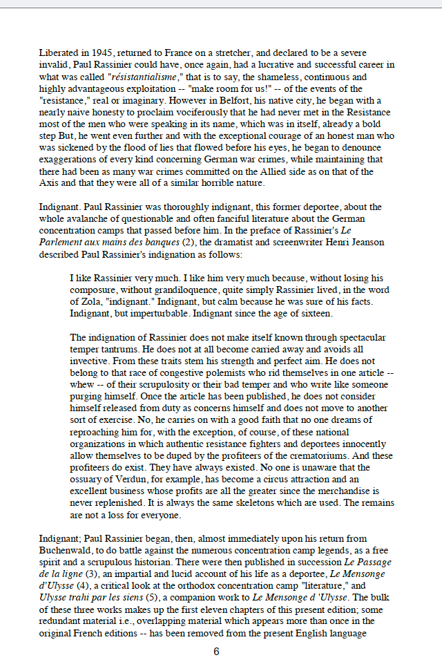 Debunking the Genocide Myth by Paul Rassinier