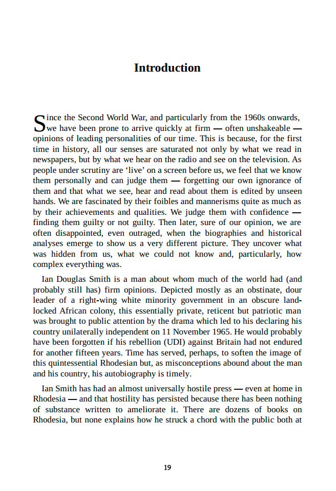 Bitter Harvest: Zimbabwe and Aftermath of Independence by Ian Smith