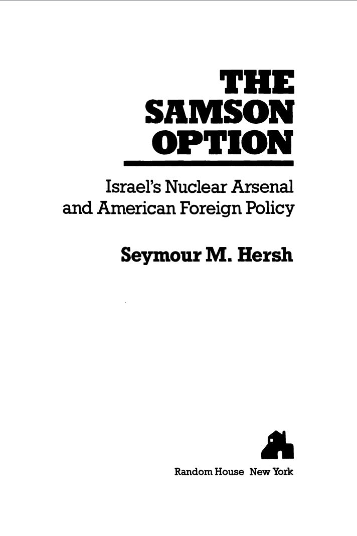 The Samson Option by Seymour Hersh
