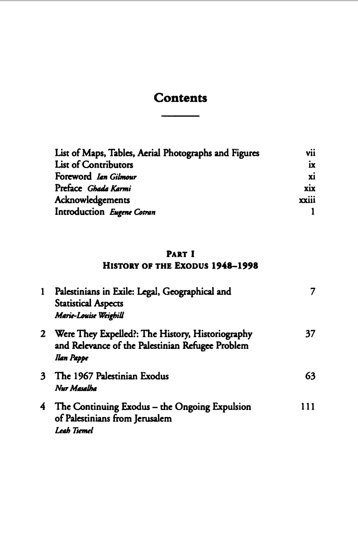 The Palestinian Exodus: 1948-1998, edited by Ghada Karmi and Eugene Cotran