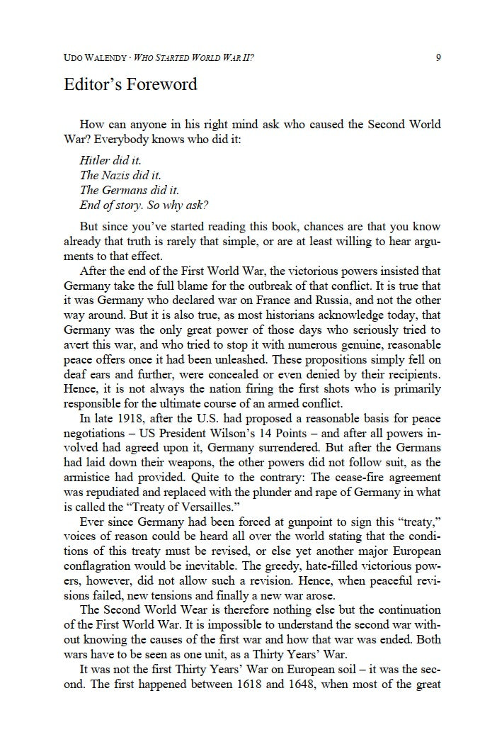 Who Started World War II by Udo Walendy