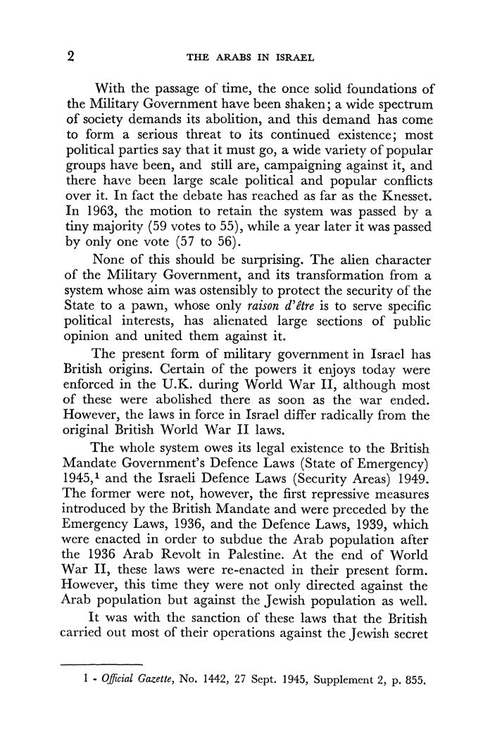 The Arabs in Israel, 1948-1966 by Sabri Jiryis
