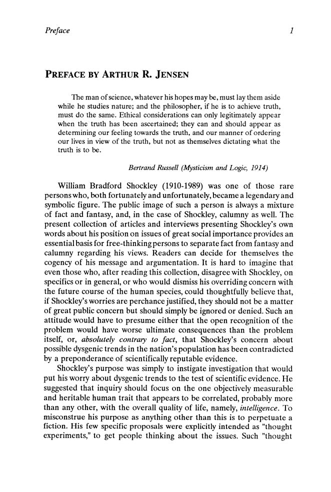 Shockley on Eugenics and Race by Roger Pearson