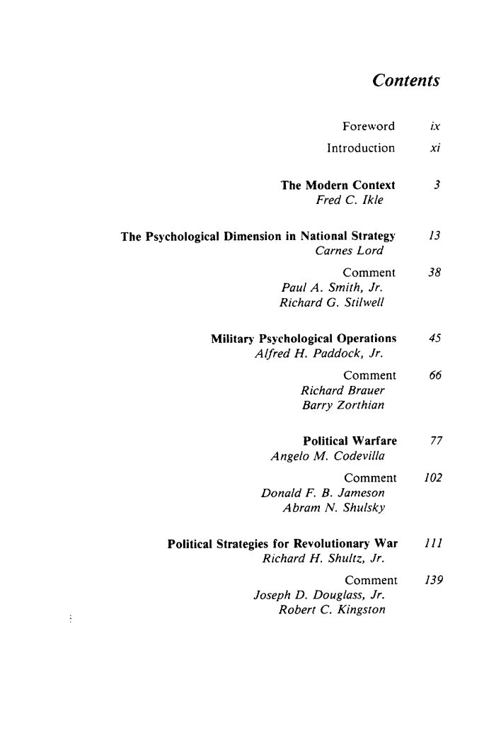 Political Warfare and Psychological Operations: Rethinking the U.S. Approach, edited by Frank R. Barnett and Carnes Lord