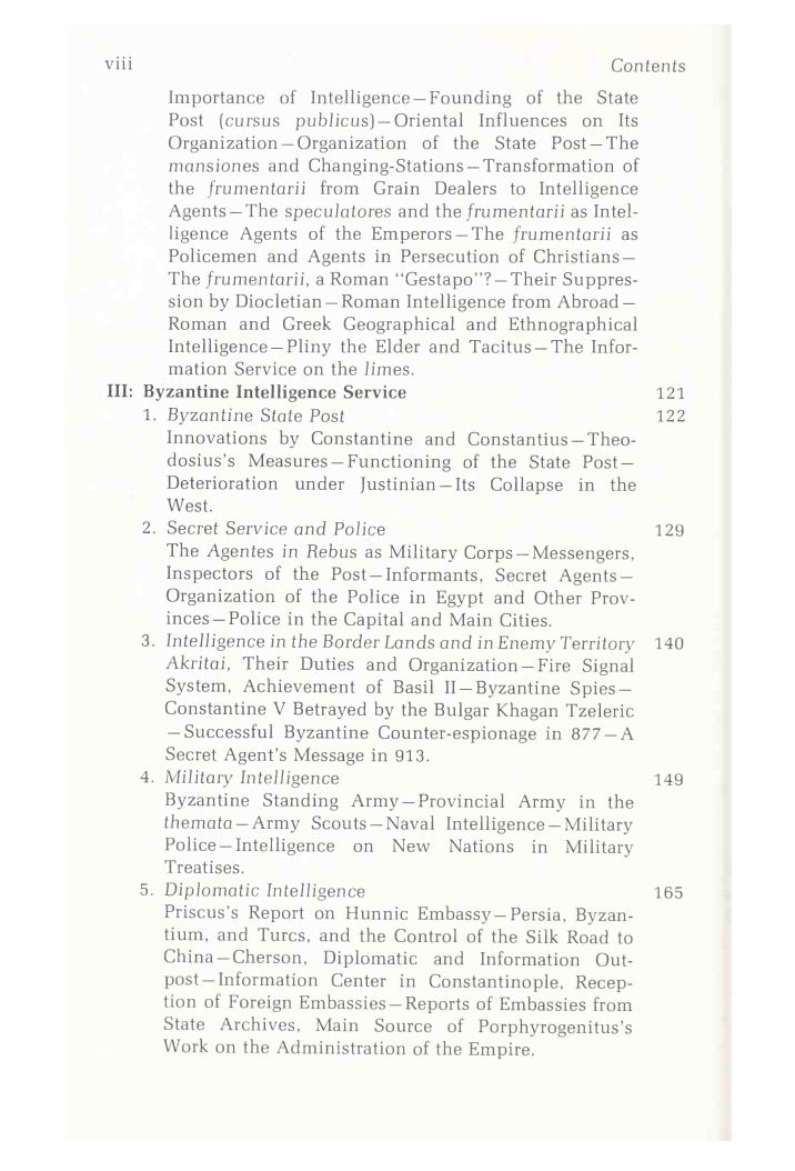 Origins of Intelligence Services by Francis Dvornik