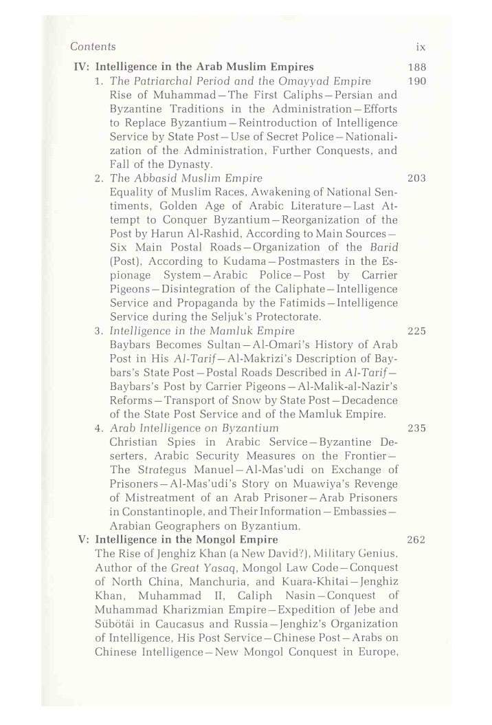 Origins of Intelligence Services by Francis Dvornik