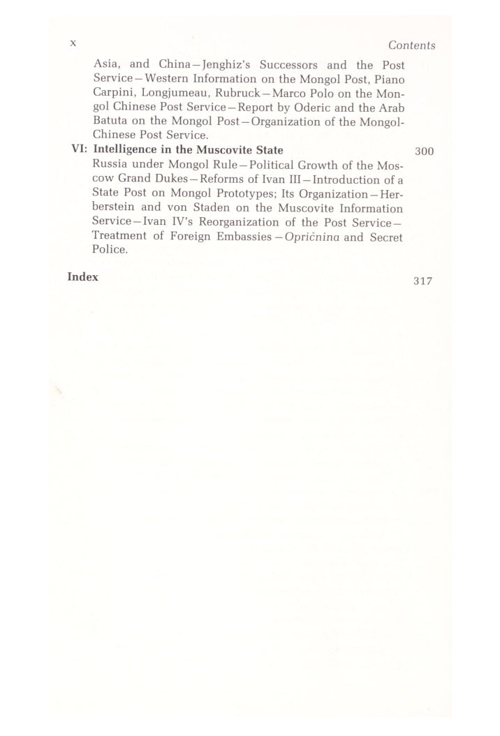 Origins of Intelligence Services by Francis Dvornik