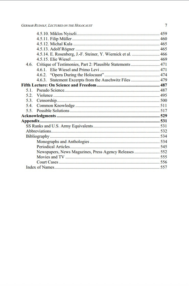 Lectures on the Holocaust by Germar Rudolf