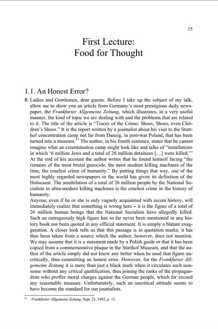 Lectures on the Holocaust by Germar Rudolf