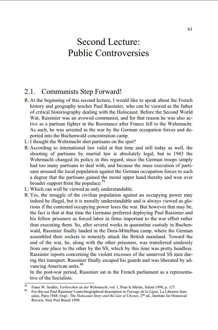 Lectures on the Holocaust by Germar Rudolf