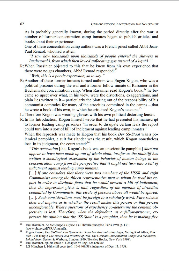 Lectures on the Holocaust by Germar Rudolf