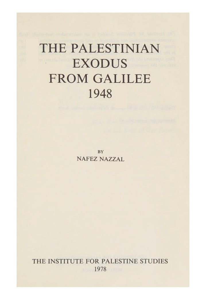 The Palestinian Exodus from Galilee, 1948 by Nafez Nazzal