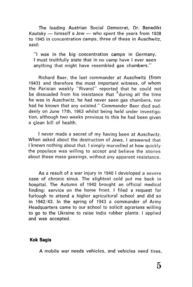 AUSCHWITZ: Truth or Lie [an eyewitness report] by Thies Christophersen