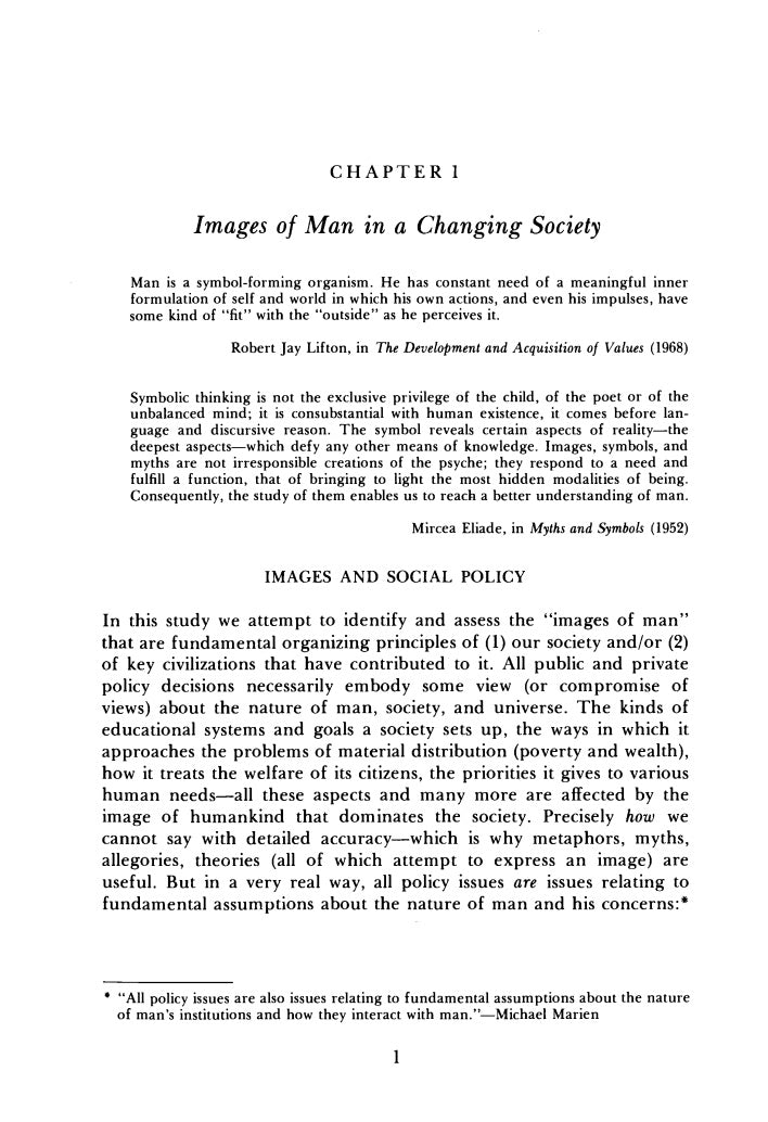 Changing Images of Man by O. W. Markley and Willis W. Harman (editors)