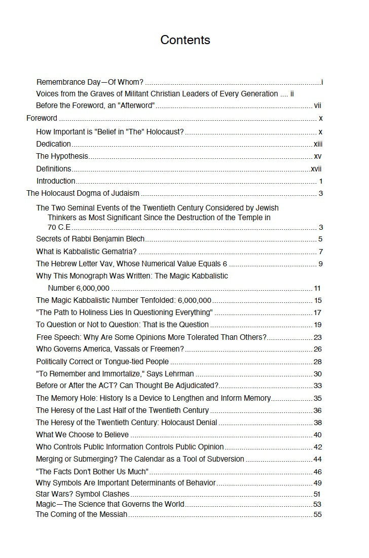 The Holocaust Dogma of Judaism by Ben Weintraub
