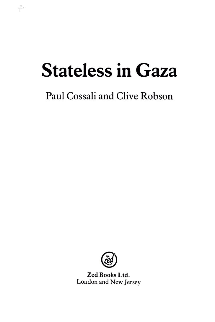 Stateless in Gaza by Paul Cossali and Clive Robson