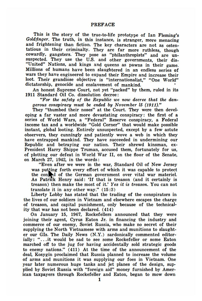 "Federal" Reserve Conspiracy & Rockefellers - Their "Gold Corner" by Emanuel Josephson