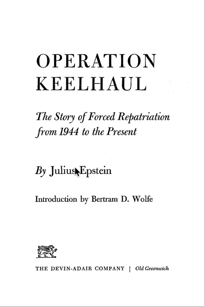 Operation Keelhaul by Julius Epstein