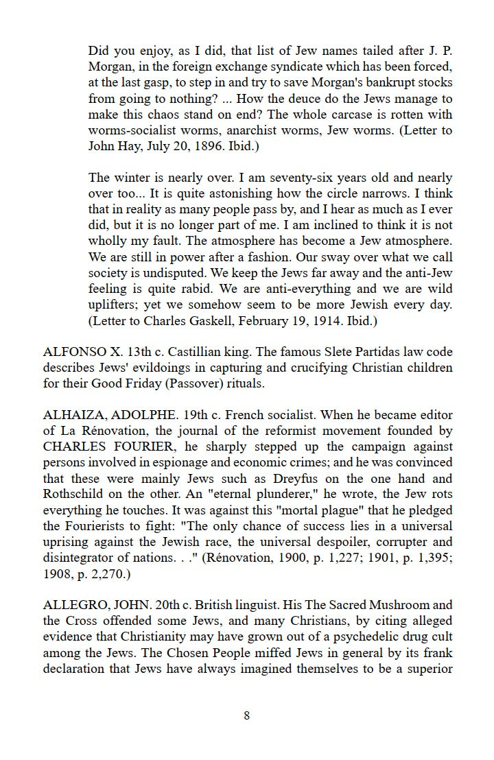 AntiZion: A Survey of Commentary on Organized Jewry by Leading Personalities Through the Ages by William Grimstad