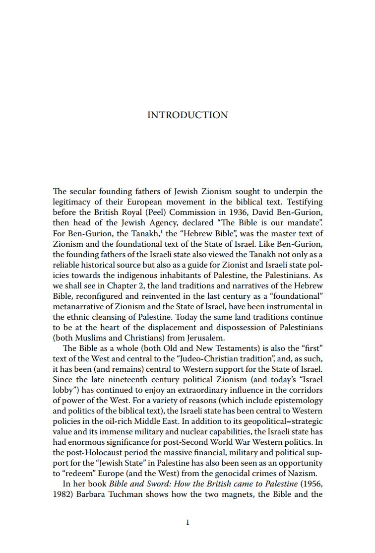 The Zionist Bible: Biblical Precedent, Colonialism and the Erasure of Memory by Nur Masalha