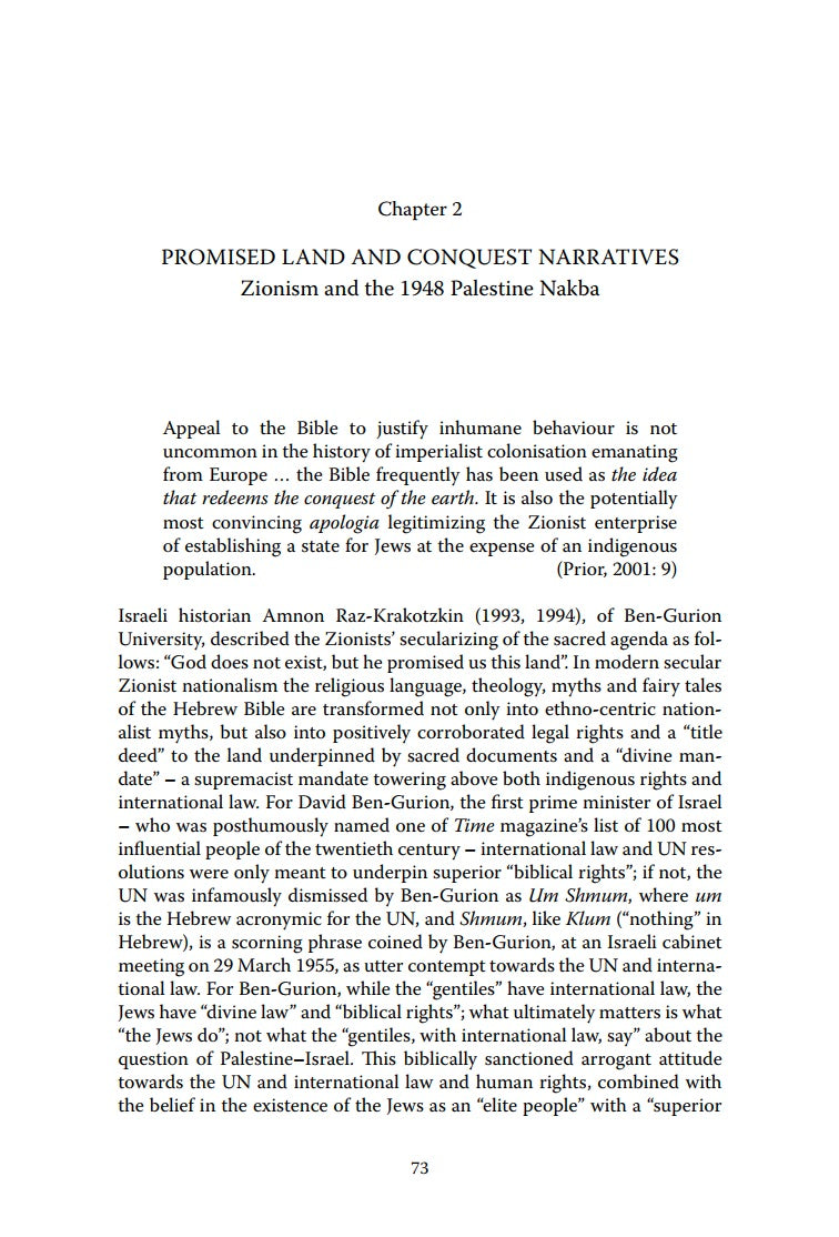 The Zionist Bible: Biblical Precedent, Colonialism and the Erasure of Memory by Nur Masalha