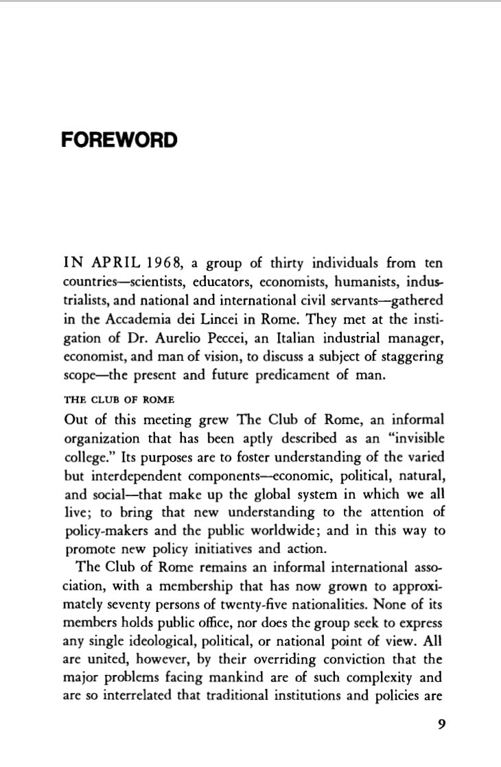 The Limits to Growth; A Report for the Club of Rome's Project on the Predicament of Mankind by Donella Meadows