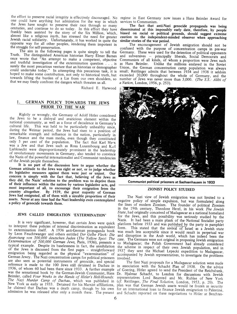Did Six Million Really Die? The truth at last (corrected version) by Richard Harwood