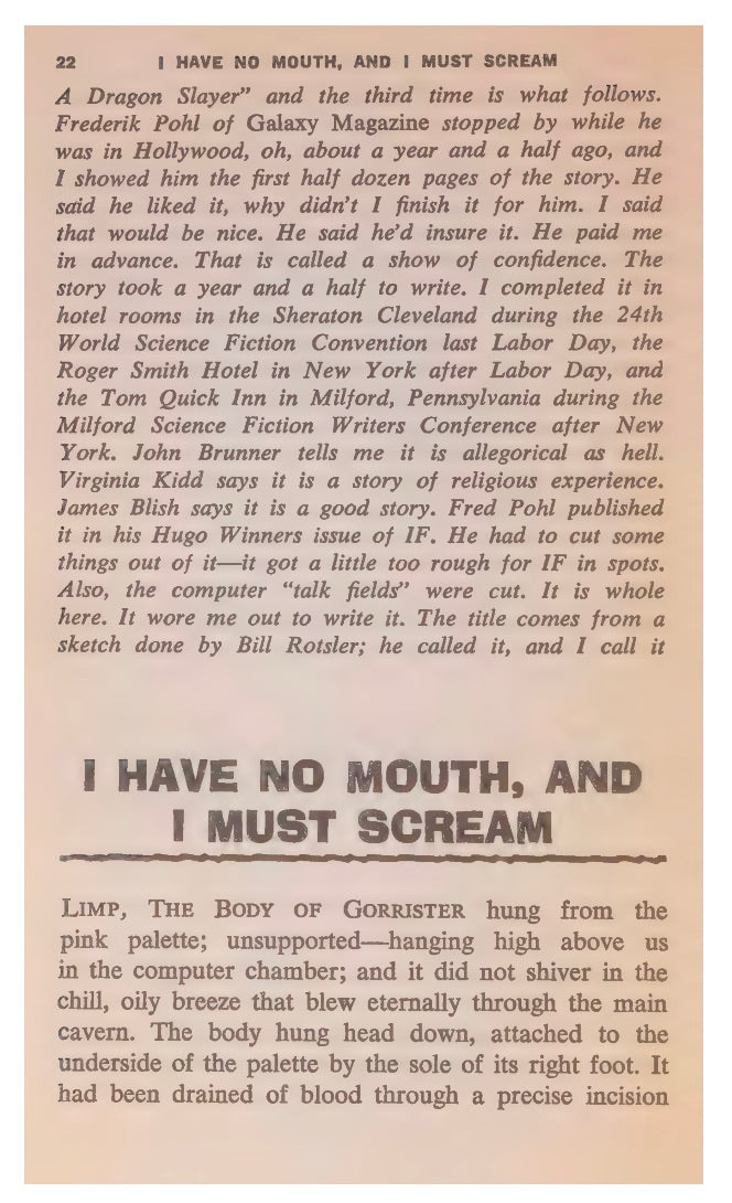 I Have No Mouth & I Must Scream by Harlan Ellison