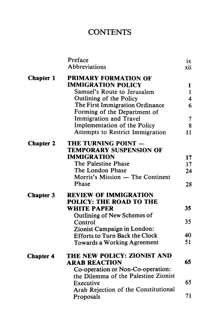 Palestine Immigration Policy under Sir Herbert Samuel by M. Mossek