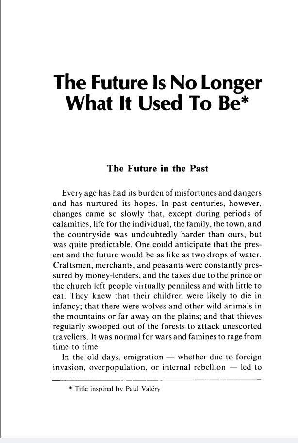 One Hundred Pages for the Future by Aurelio Peccei