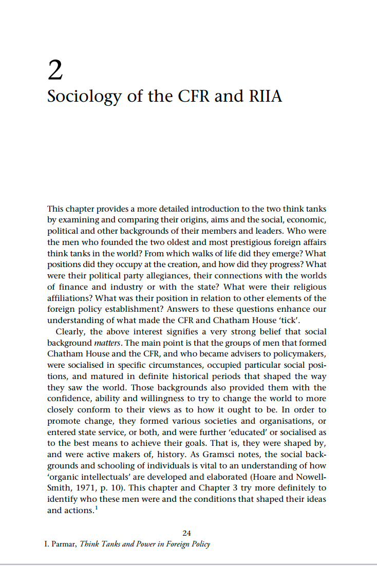 Think Tanks and Power in Foreign Policy by Inderjeet Parmar