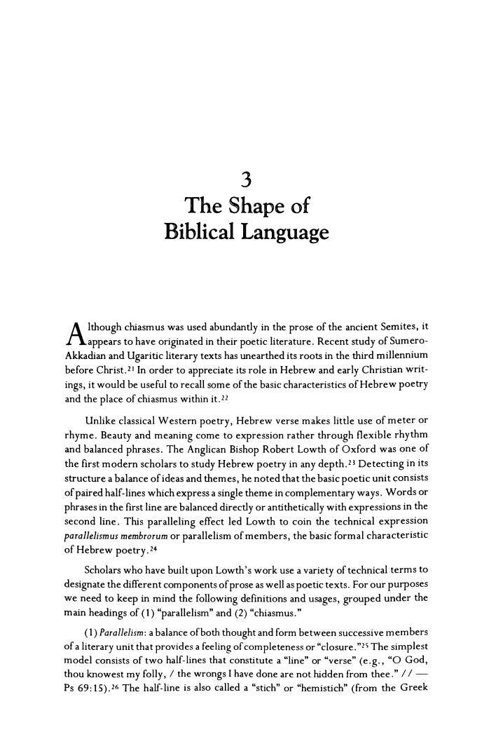 The Shape of Biblical Language by John Breck