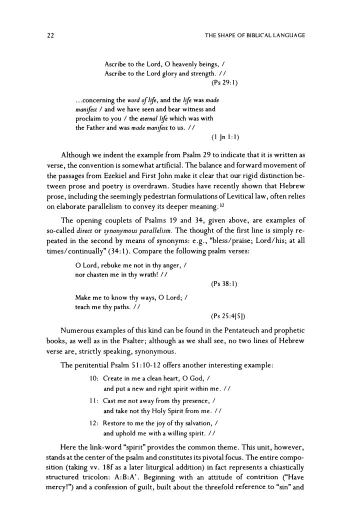 The Shape of Biblical Language by John Breck