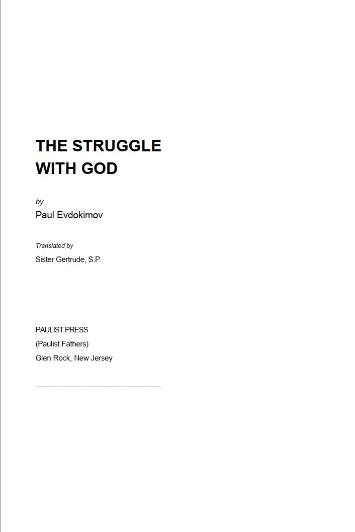 The Struggle With God by Paul Evdokimov