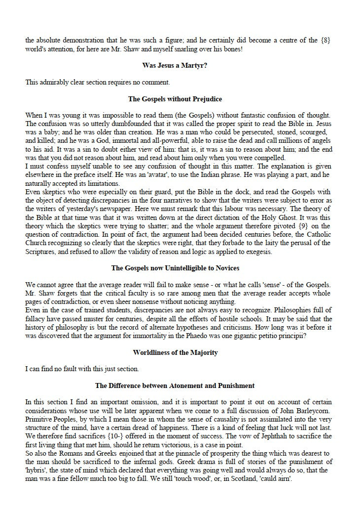 The Gospel According to St. Bernard Shaw by Aleister Crowley