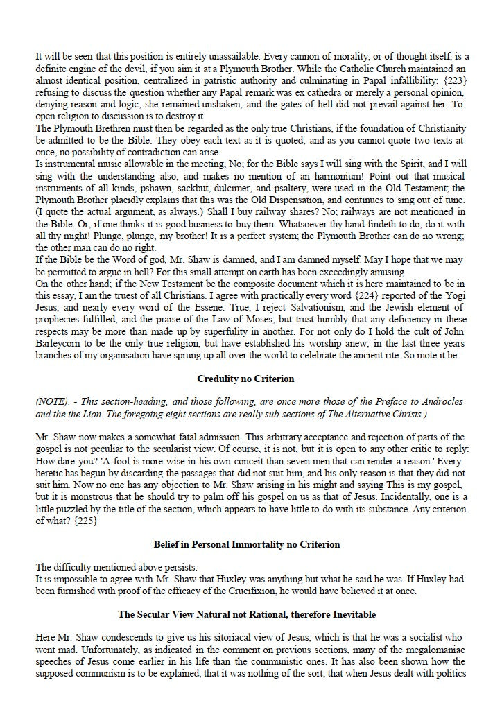 The Gospel According to St. Bernard Shaw by Aleister Crowley