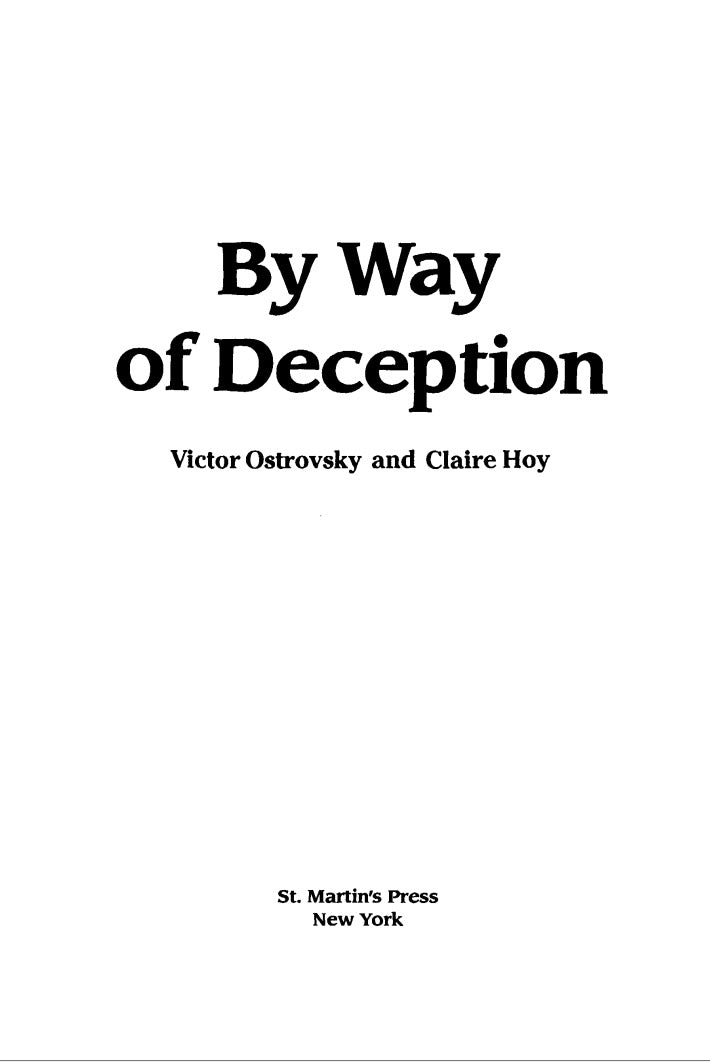 By Way of Deception by Victor Ostrovsky and Claire Hoy