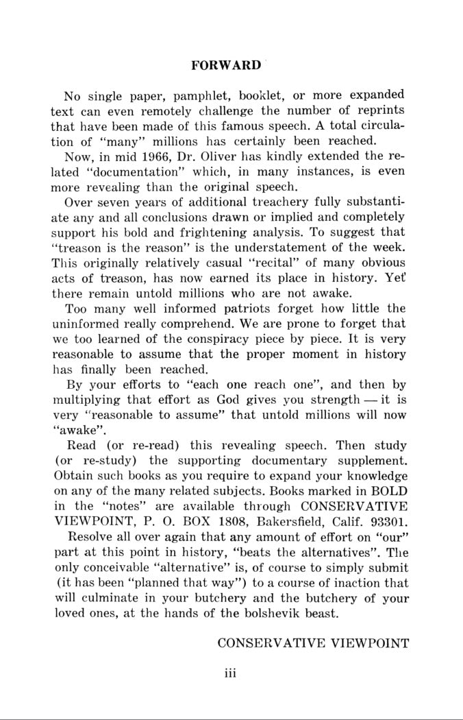 All America Must Know the Terror That is Upon Us by Revilo Oliver